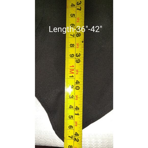 AB Studio Black & White Dress Womens Sz XL Belted Asymmetrical Bottom Chevron - Picture 7 of 16